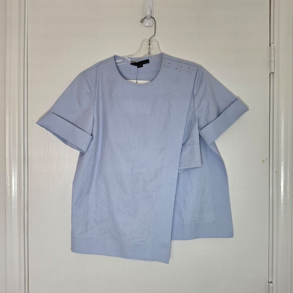 Alexander Wang Asymmetric Cotton Pique Sleeveless Blouse Size 4
